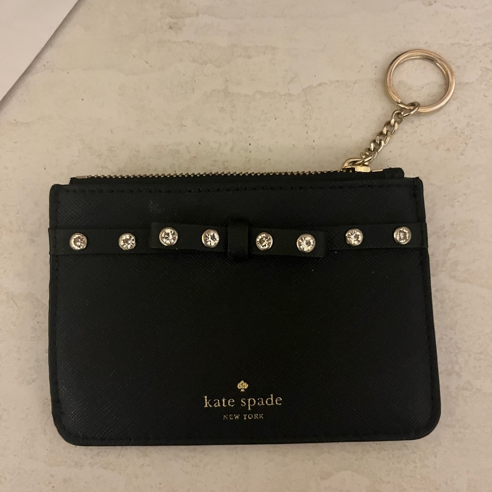 Kate Spade Black Card Holder with Silver Studs